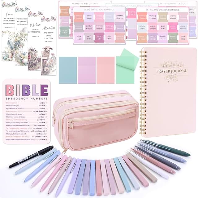 Bible Study Supplies Kit with Highlighters and Tabs