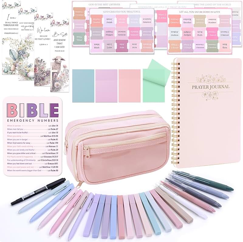 Bible Study Supplies Kit with Highlighters and Tabs
