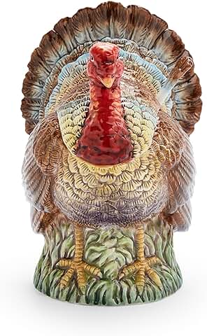 Turkey-shaped gravy boat with ladle for festive meals