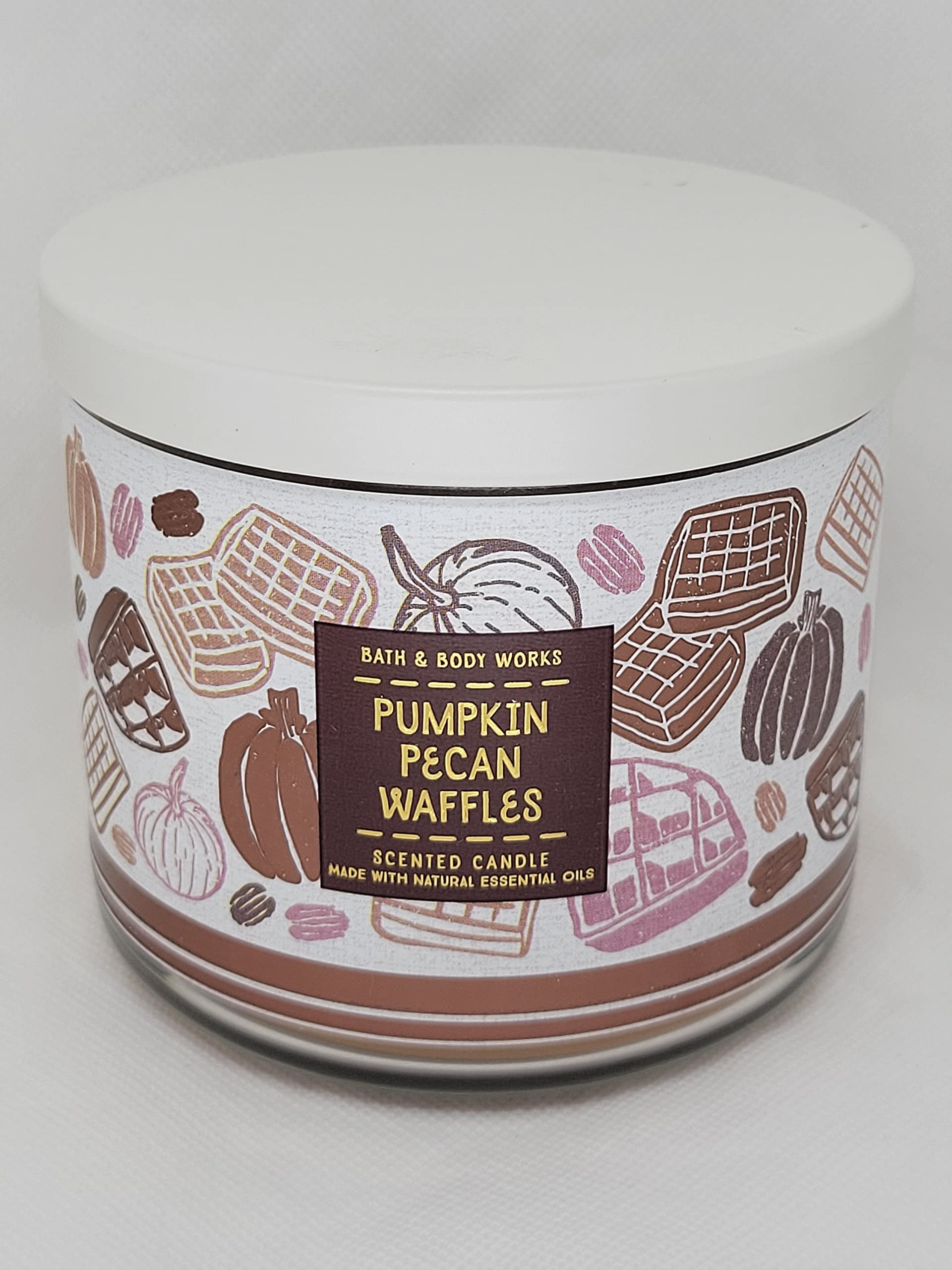 Pumpkin Pecan Waffles Candle  Large 14.5 Ounce 3-wick Limited Edition Fall Pumpkin Cafe