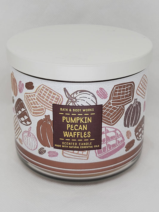 Pumpkin Pecan Waffles Candle  Large 14.5 Ounce 3-wick Limited Edition Fall Pumpkin Cafe