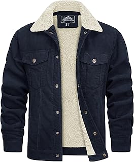 Men's Corduroy Fleece Sherpa Winter Cargo Jacket