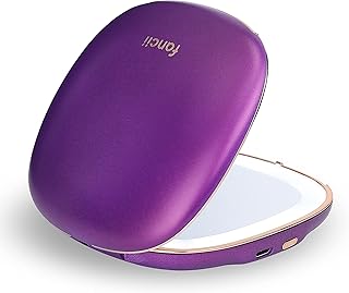 Portable lighted makeup mirror with magnification