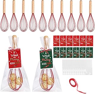 12 Christmas Baking Whisk Sets with Cards and Bags