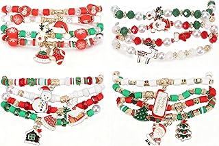 Set of 16 Christmas-themed bracelets for women