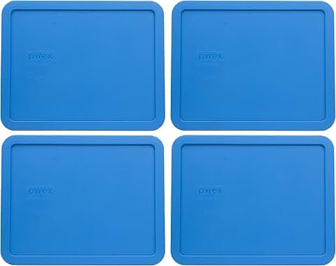 Set of four marine blue food storage lids