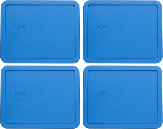 Set of four marine blue food storage lids