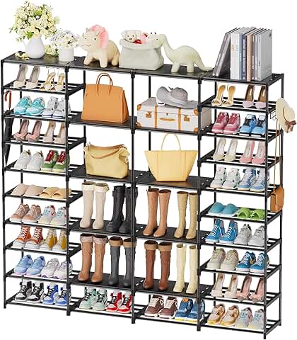 Large 4-Row Shoe Rack for 60-64 Pairs