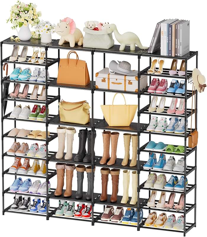 Large 4-Row Shoe Rack for 60-64 Pairs