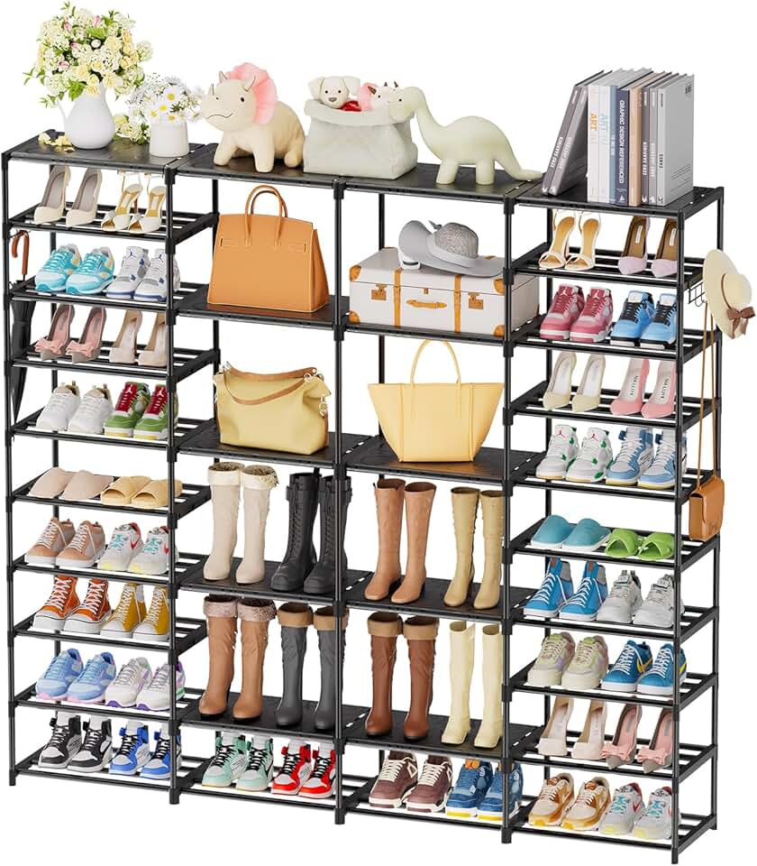 Large 4-Row Shoe Rack for 60-64 Pairs