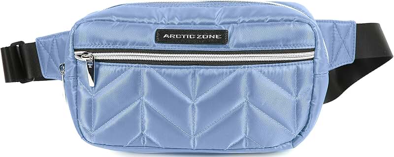 Quilted Crossbody Insulated Lunch Bag in Blue