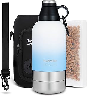 Portable Dog Water Bottle with Sleeve and Bowls
