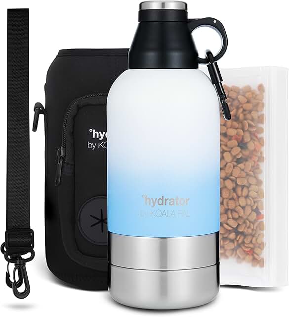 Portable Dog Water Bottle with Sleeve and Bowls