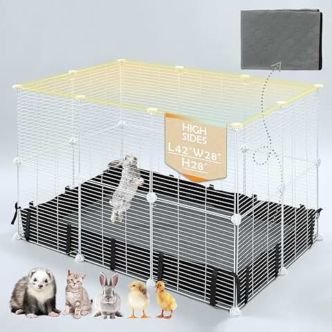 Small Animal Playpen with Waterproof Liner and Washable Pad