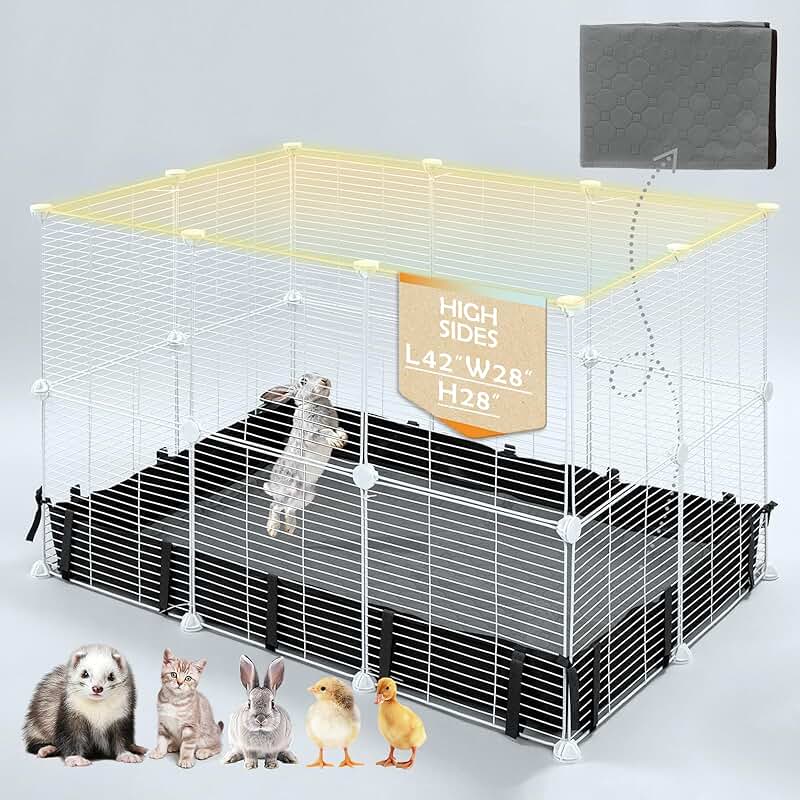 Small Animal Playpen with Waterproof Liner and Washable Pad