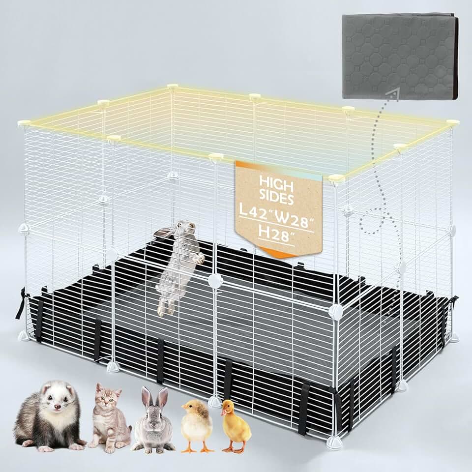 Small Animal Playpen with Waterproof Liner and Washable Pad