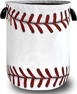 Foldable Baseball Laundry Basket with Handle