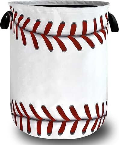 Foldable Baseball Laundry Basket with Handle