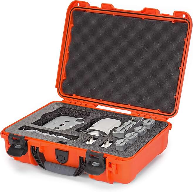 Waterproof Hard Case with Foam Insert for Mavic Mini 2 in Orange