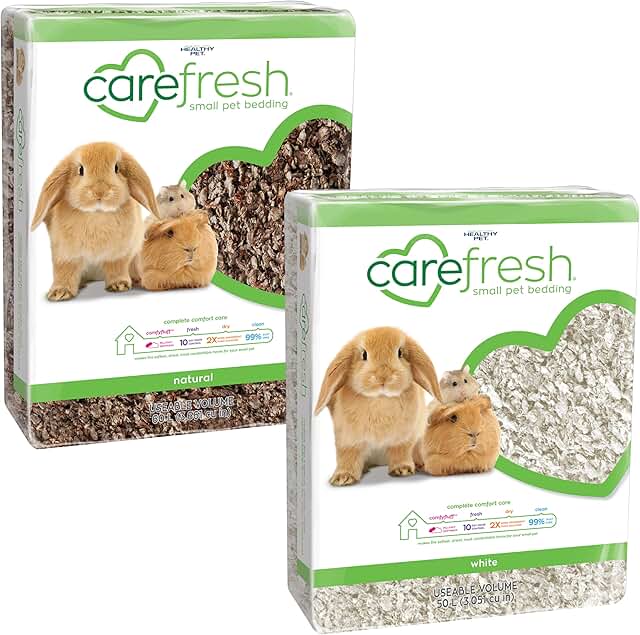 Dust-Free White and Natural Small Pet Bedding, 110 L (2 Pack)