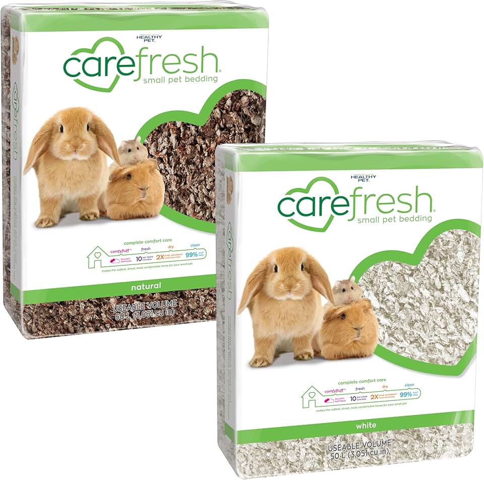 Dust-Free White and Natural Small Pet Bedding, 110 L (2 Pack)