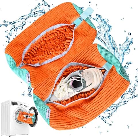Large Orange Shoe Laundry Bags, 2-Pack
