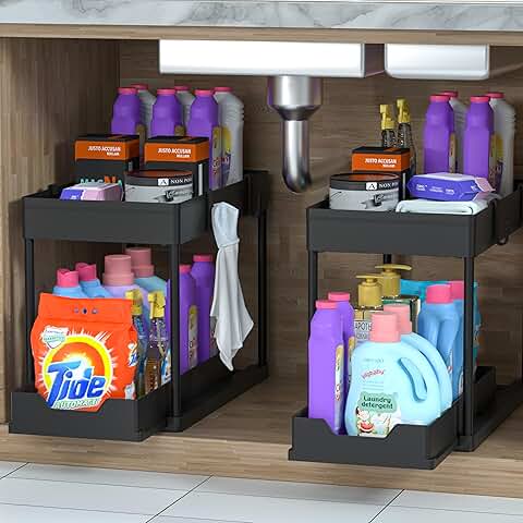 Two Under Sink Organizers with Sliding Baskets