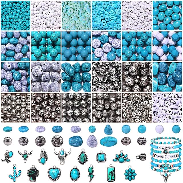1800-Piece Western Beads and Charms for Jewelry Making