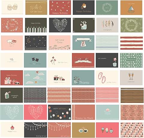 48 blank greeting cards with envelopes for all occasions