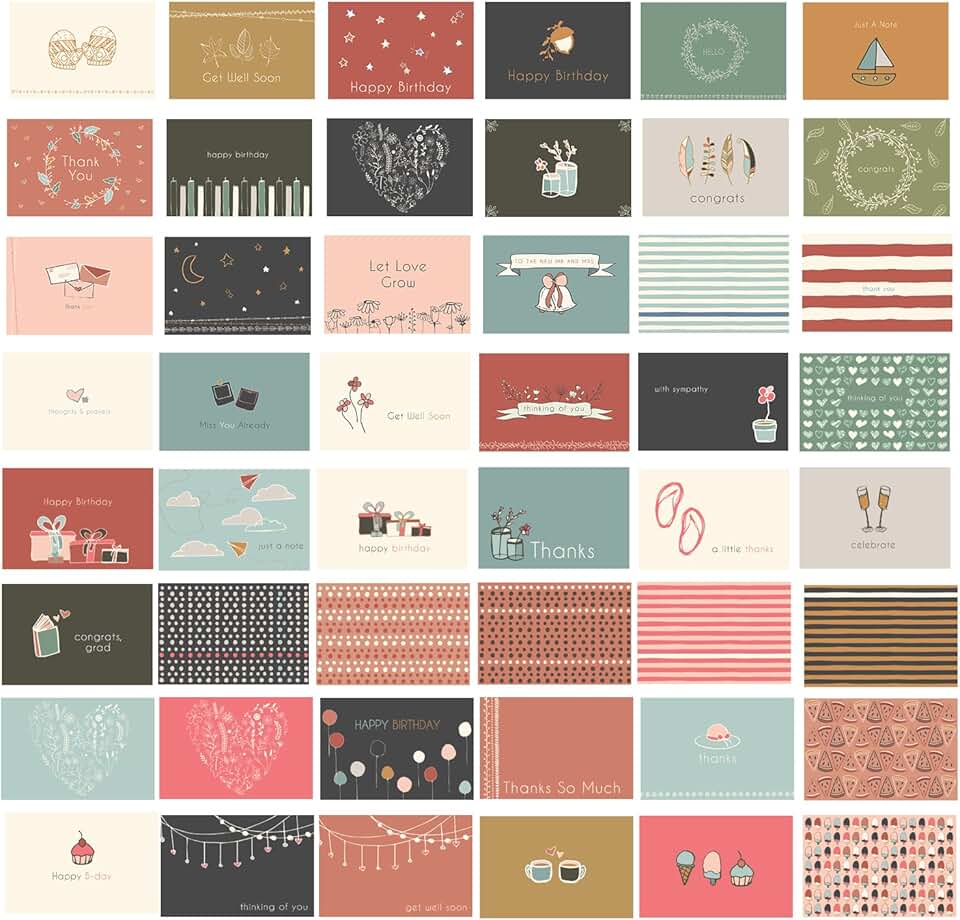 48 blank greeting cards with envelopes for all occasions