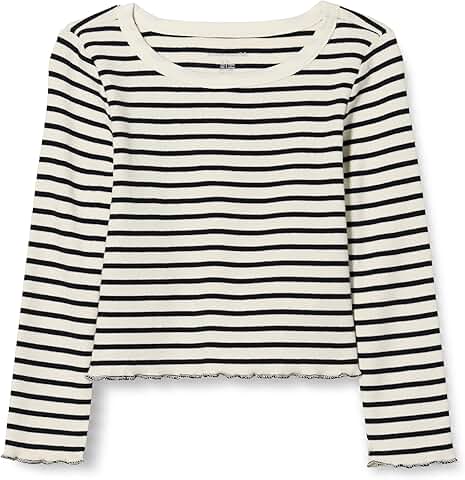 Girls' Long-Sleeve Cropped Ribbed Top