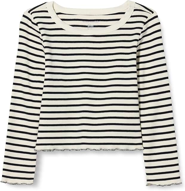 Girls' Long-Sleeve Cropped Ribbed Top