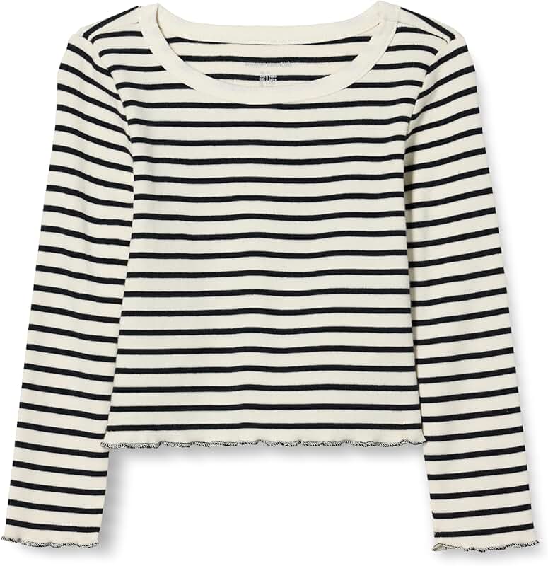 Girls' Long-Sleeve Cropped Ribbed Top