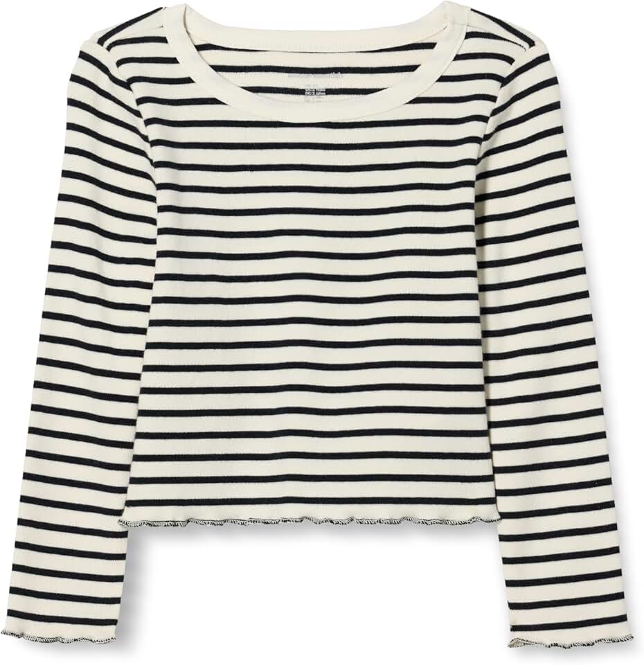Girls' Long-Sleeve Cropped Ribbed Top
