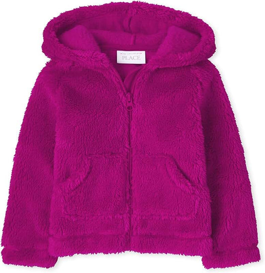 Baby Girls' and Toddler Sherpa Zip-up Hoodie