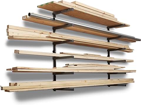 Wood and lumber storage rack with 6 levels