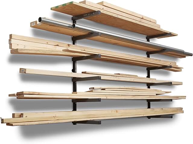 Wood and lumber storage rack with 6 levels
