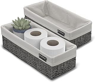 Wicker Shelf Storage Baskets, 2 Pack