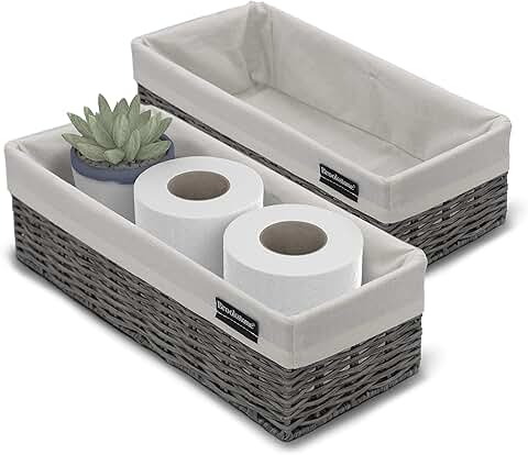 Wicker Shelf Storage Baskets, 2 Pack