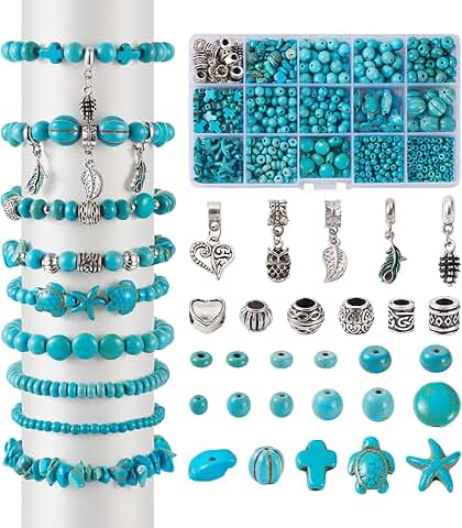 DIY Turquoise Beads Jewelry Kit with 820 Pieces