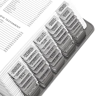 Light to Dark Gray Bible Tabs for Study, 80 Large Print