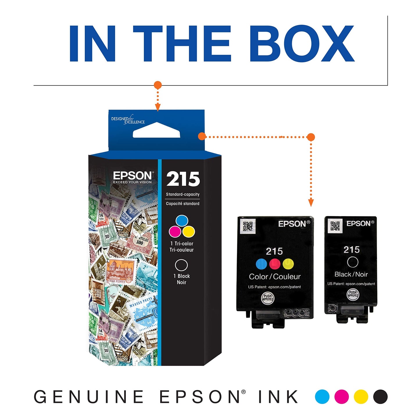T215 -Ink Standard Capacity Black & Color -Cartridge Combo Pack (T215120-BCS) for select WorkForce Printers