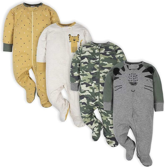 Baby Boys' 4-Pack Sleep and Play Footies