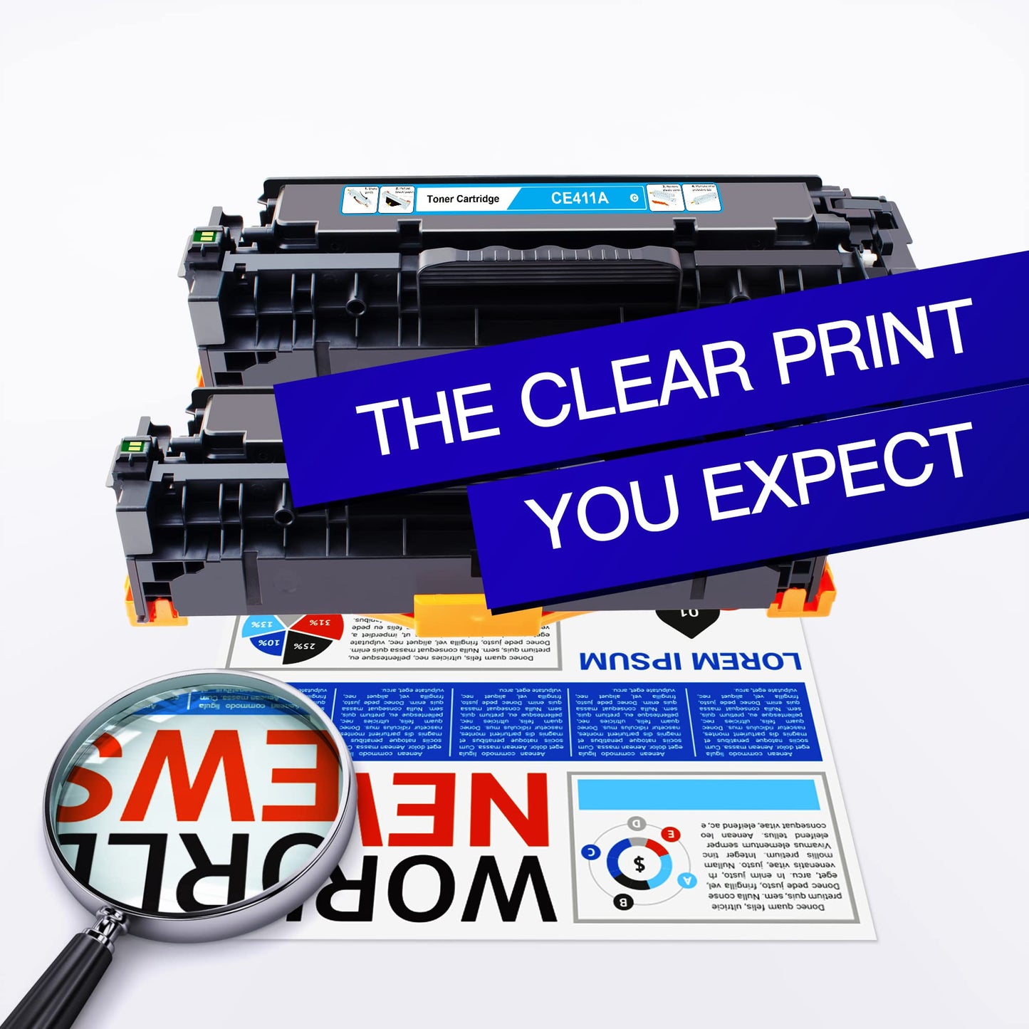 Remanufactured Toner Cartridge Replacement for HP 305X 305A CE410X Compatible with Laserjet Pro 400 Color M451dw M451dn M451nw MFP M475dw M475dn M375nw Printer(Black, Cyan, Magenta, Yellow)