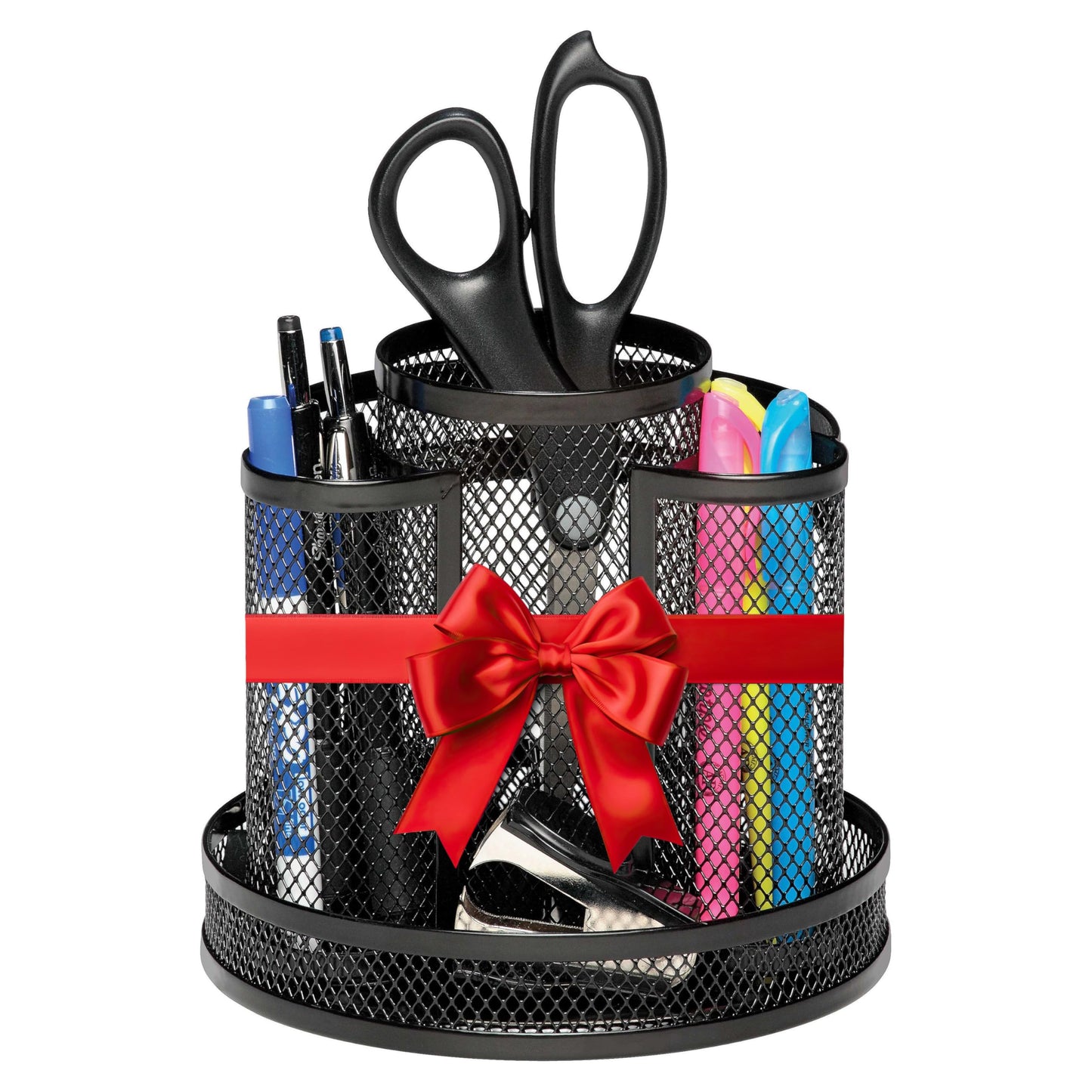 Rotating Mesh Desk Organizer for Office Supplies