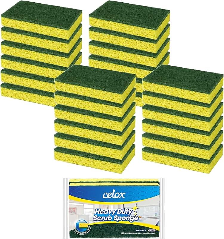 24 Pack Heavy Duty Dual Sided Dish Sponges