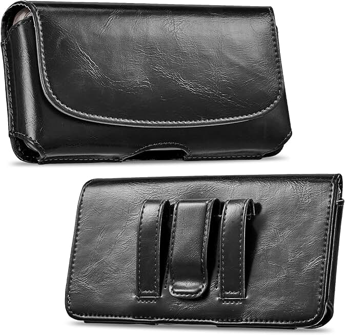 Leather phone holster for iPhone 15 14 13 Pro Max and more