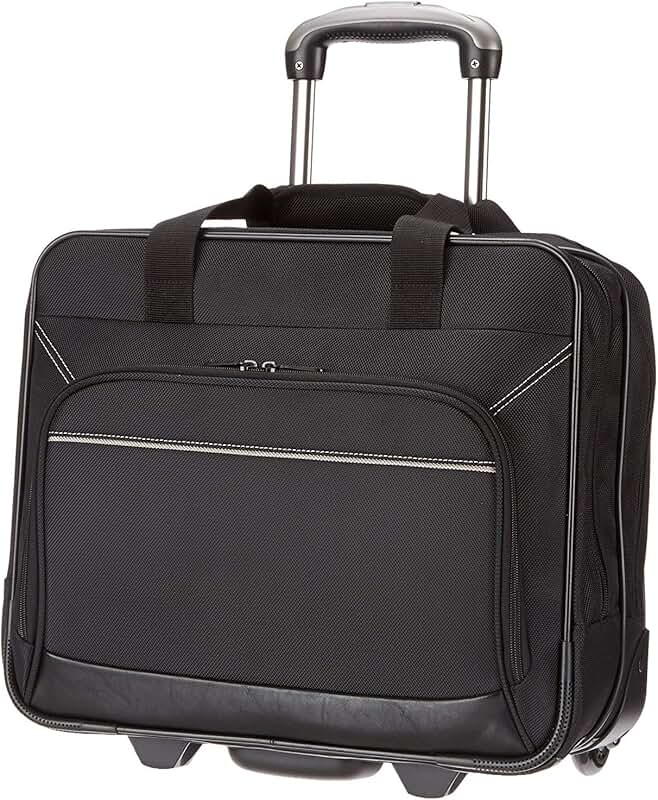 Black 15.6-inch rolling laptop case