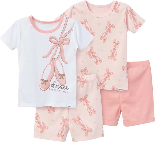 Baby Girls' 4-Piece Snug Fit Pajama Set