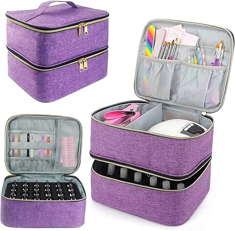 Double Layer Nail Polish Organizer and Travel Case